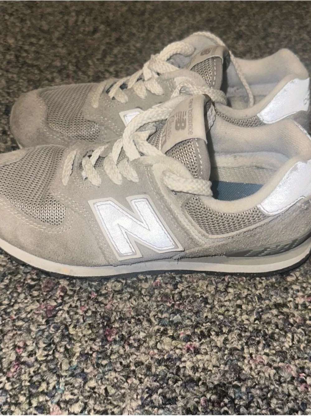 New Balance Kids 574 Classic Sneakers in Gray and White
